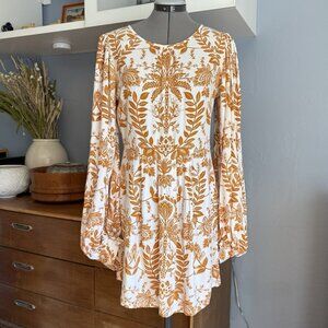 Beyond by Vera Demi Dress Floral Eden Burnt Orange Boho